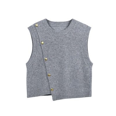 短款纯羊毛针织马甲女2025秋新款时髦洋气毛衣小个子叠穿外搭背心