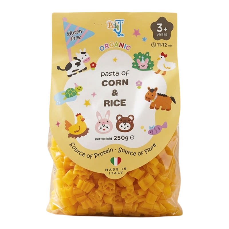 BabyJ意大利有机无麸质动物通粉250g3岁以上宝宝辅食营养儿童进口