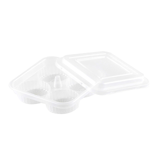 一次性包子盒小笼包打包盒4格6粒10个装烧麦盒月饼蛋黄酥饼打包盒