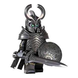 第三方古代士兵中世纪骑士武士积木人仔古风小人玩偶塑料拼装玩具