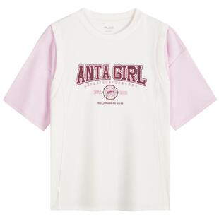 商场同款|安踏儿童短袖T恤女童篮球服夏季新款速干衣宽松运动上衣