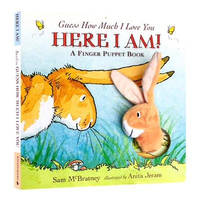 猜猜我有多爱你手指偶书 英文原版绘本 Guess How Much I Love You：Here I Am! A Finger Puppet Book 幼儿童英语启蒙纸板书