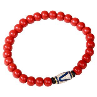 天然原矿朱砂手串银虎牙天珠正品本命年女款手链马年2026新年礼物