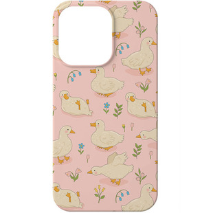 日韩可爱粉色柯尔鸭萌宠适用苹果17PROMAX菲林手机壳IPHONE16PLUS/15/14卡通小清新二合一硅胶防摔保护全包边