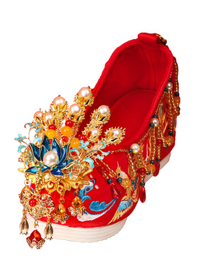 重工高级秀禾服绣花鞋七月荷结婚