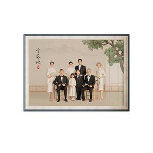 全家福照片冲印制作定制婚纱照结婚照相框挂墙儿童相片打印加画框