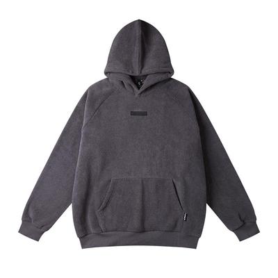 NMAX大码潮牌男装25年冬新款美式重磅连帽卫衣双面米粒绒防风保暖