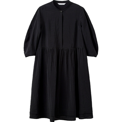 播商场同款黑色简约圆领短袖连衣裙女夏新款宽松裙子BDS7LD2951