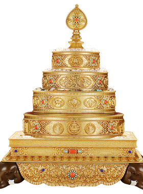 慧宝手工打造铜制曼扎盘托盘整套