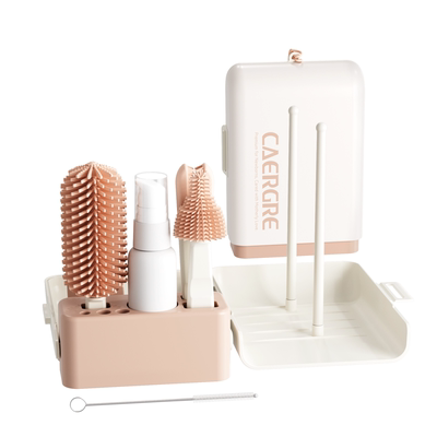 卡乐怡便携式奶瓶刷硅胶清洁刷新生婴儿专用清洗刷收纳盒子套装