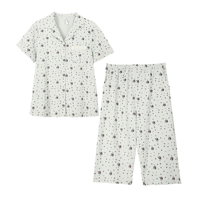 安之伴2025新款薄款睡衣女款夏季纯棉短袖夏天休闲宽松家居服套装