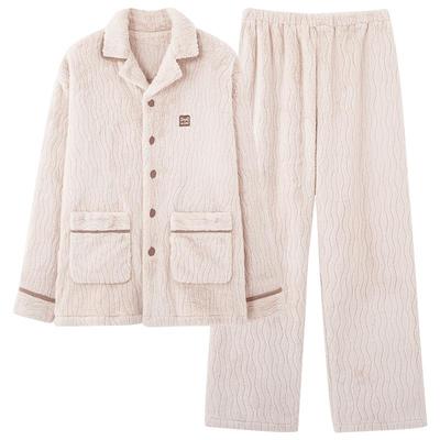 猫人珊瑚绒男士睡衣男2025新款冬