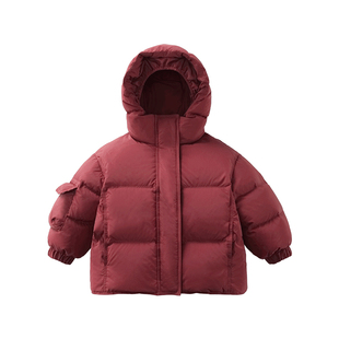 【拜年服蓄热三防】齐齐熊男童羽绒服宝宝红色新年衣服儿童鹅绒服