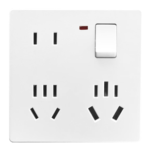 大功率一开十二孔插座10a16a家用厨房多孔扩展 86型1开12孔带开关