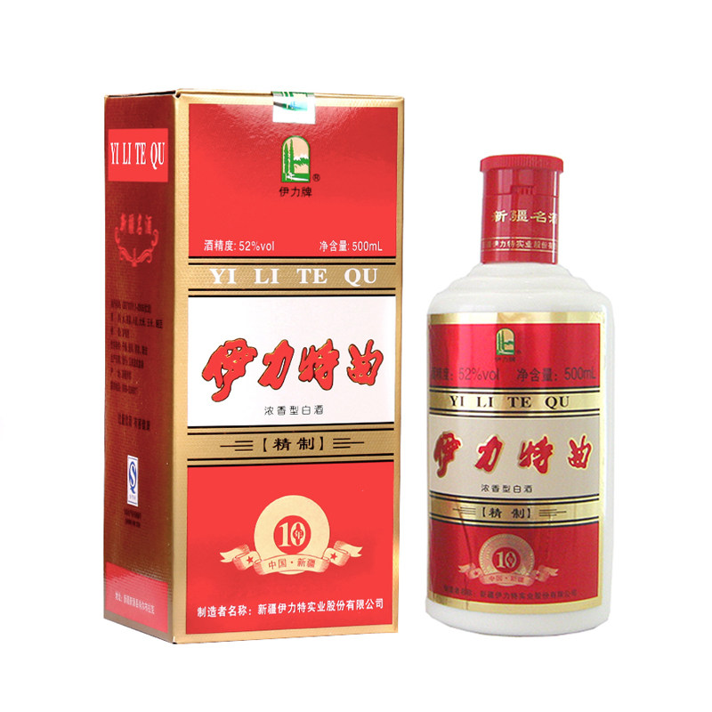 伊犁特伊力特曲52度10年精制伊利伊力特曲500ML1箱6瓶绵柔型白酒