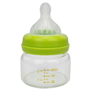 新生儿宽口径晶钻玻璃奶瓶60ml迷你小号耐高温婴儿喂水喂药果汁瓶