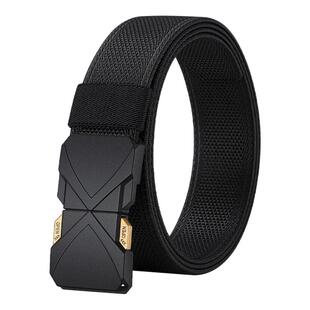 奥康2026新款黑色腰带男士帆布对插扣编织皮带商务休闲尼龙裤带
