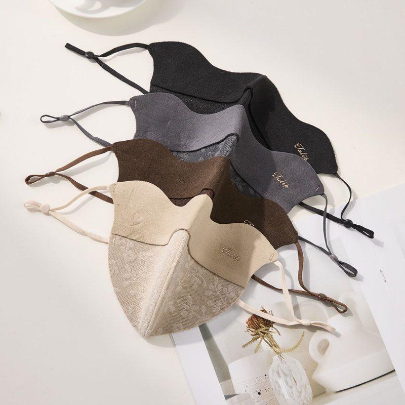 国风碎花秋冬保暖口罩女高颜值3D立体短绒透气百搭防风防晒面罩