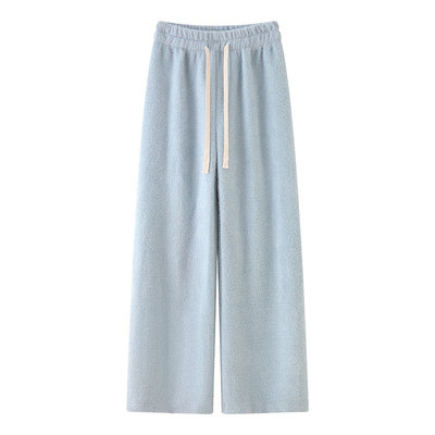 软糯垂坠感加绒秋宽松阔腿糯米裤