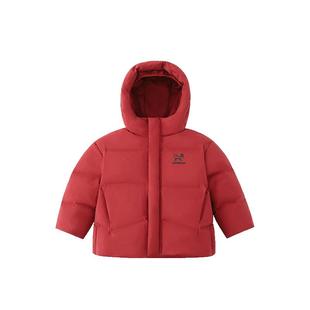 [95绒子骏马福裳]齐齐熊宝宝羽绒服男女童外套保暖红色新年拜年服