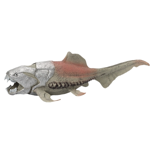 仿真动物模型邓氏鱼长毛犀牛猛犸象剑齿虎远古世界实心儿童玩具