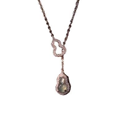 「福禄双全」翡翠葫芦纯银项链