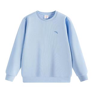 安踏儿童卫衣男孩2026春季新款棉质面料圆领长袖t恤女套头衫男童