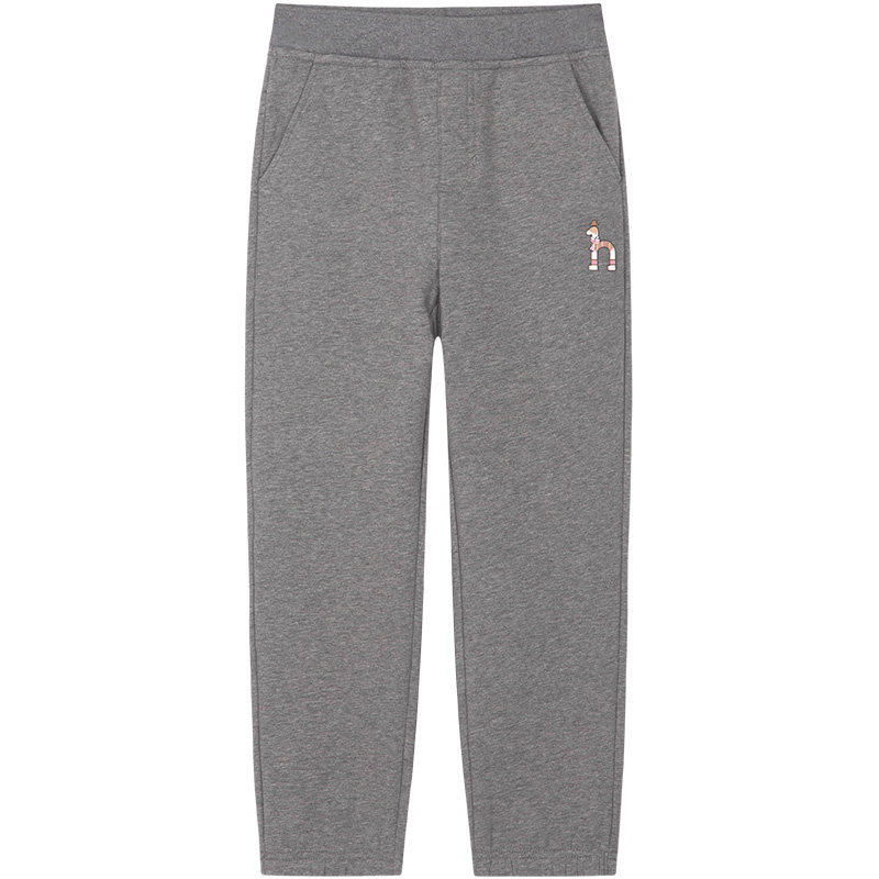 hazzys哈吉斯童装男女童裤子2024冬新中大童一体绒舒适保暖长裤