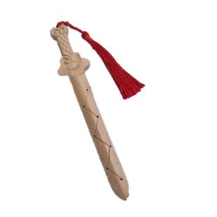 无漆原木桃木剑七星剑兽头小号挂件宝宝孕妇随身平安道士剑一体剑