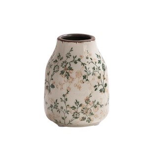 陶瓷花瓶复古高级感景德镇中式碎花图案水培插花花器家居装饰摆件