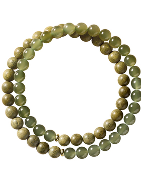 【玉德养身】天然绿檀双圈手串