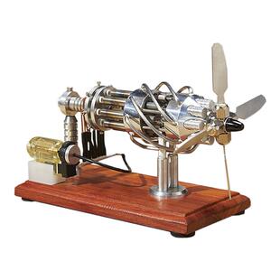 发动机模型可点火燃油版外燃机可发动斜盘16缸飞机引擎物理玩具