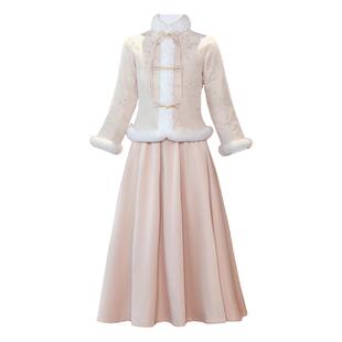 伴娘服礼服女2025新款冬装高级感绝美加厚长袖旗袍姐妹团裙新中式