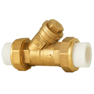 PPR前置过滤器Y型全铜加厚20热熔管自来水管活接25暖气管过滤阀门