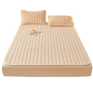 千功坊牛奶绒床盖单件珊瑚法兰绒床单三件套冬季加厚夹棉床单防滑