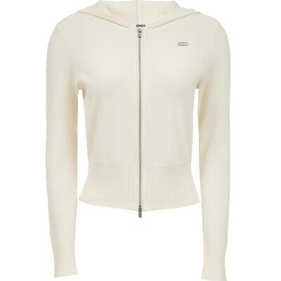 ONLY修身连帽短款开衫长袖针织衫