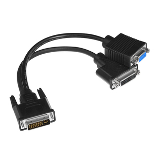 斯格 DVI一分二线DVI24+5公转DVI母+VGA母线电脑分屏线屏幕拓展线