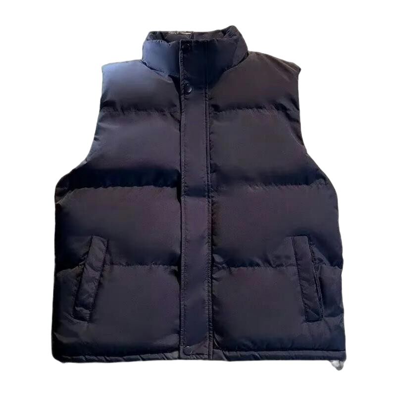 简约纯色立领马夹男秋冬季新款潮流无袖棉服背心oversize保暖外套