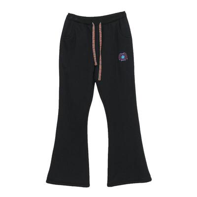 MOVEUP幻走2024冬季新款.FUN系列松紧腰彩色抽绳章仔休闲喇叭裤女