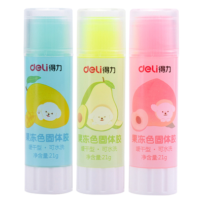 得力固体胶果冻胶棒21g学生手工