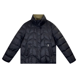 班尼路经典绗缝羽绒服女冬季保暖舒适纯色开衫外套优雅气质上衣J