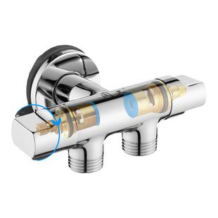 洗衣机一进二出水龙头分水器三通一分二4分6分分流转接头双用角阀