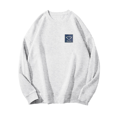 白灰色重磅纯棉卫衣女男