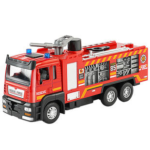 合金消防车玩具仿真可喷水灭火洒水消防员玩具车儿童云梯车模型男