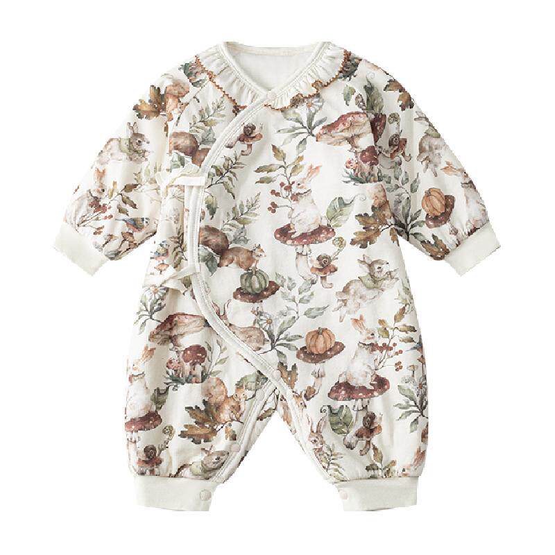 嫚熙婴儿夹棉保暖连体衣