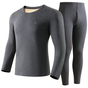 七匹狼保暖内衣男款加绒加厚高端品牌保温打底青少年秋衣秋裤套装