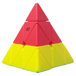奇艺火山魔方三阶金字塔3阶三色三角形异形实色儿童初学益智玩具