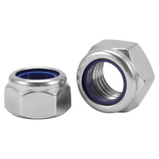 304/316不锈钢防松螺母六角防滑尼龙自锁螺丝帽M3M4M5M6M8M10东明