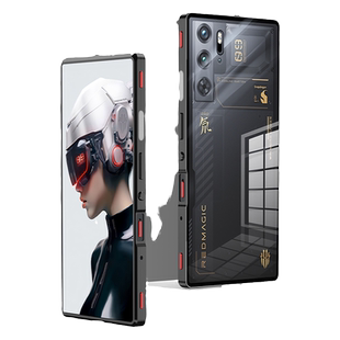 适用于努比亚红魔10spro+手机壳红魔11pro+金属边框8spro保护套透明玻璃背板后盖红魔9spro+全包边带实体肩键