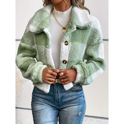 D 58004 Double-sided fuzzy faux fur jacket 双面毛绒仿皮夹